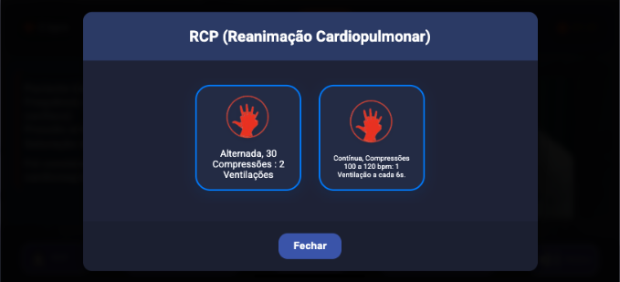 Opções de conduta de RCP